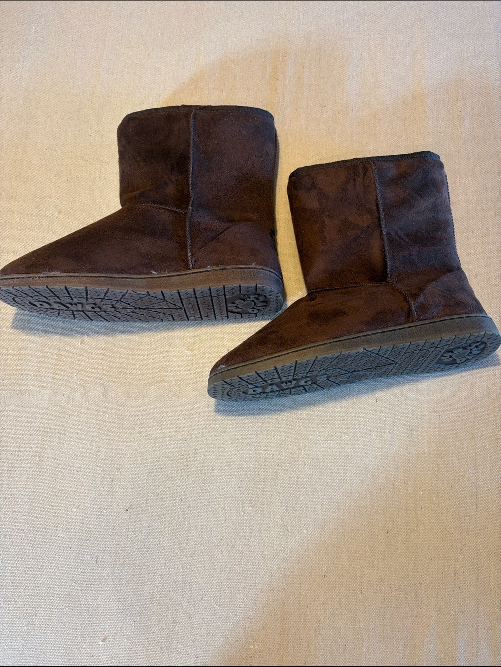 Women’s Dawgs Brown Suede Plush-Lined Pull-On Winter Boots size 9 New